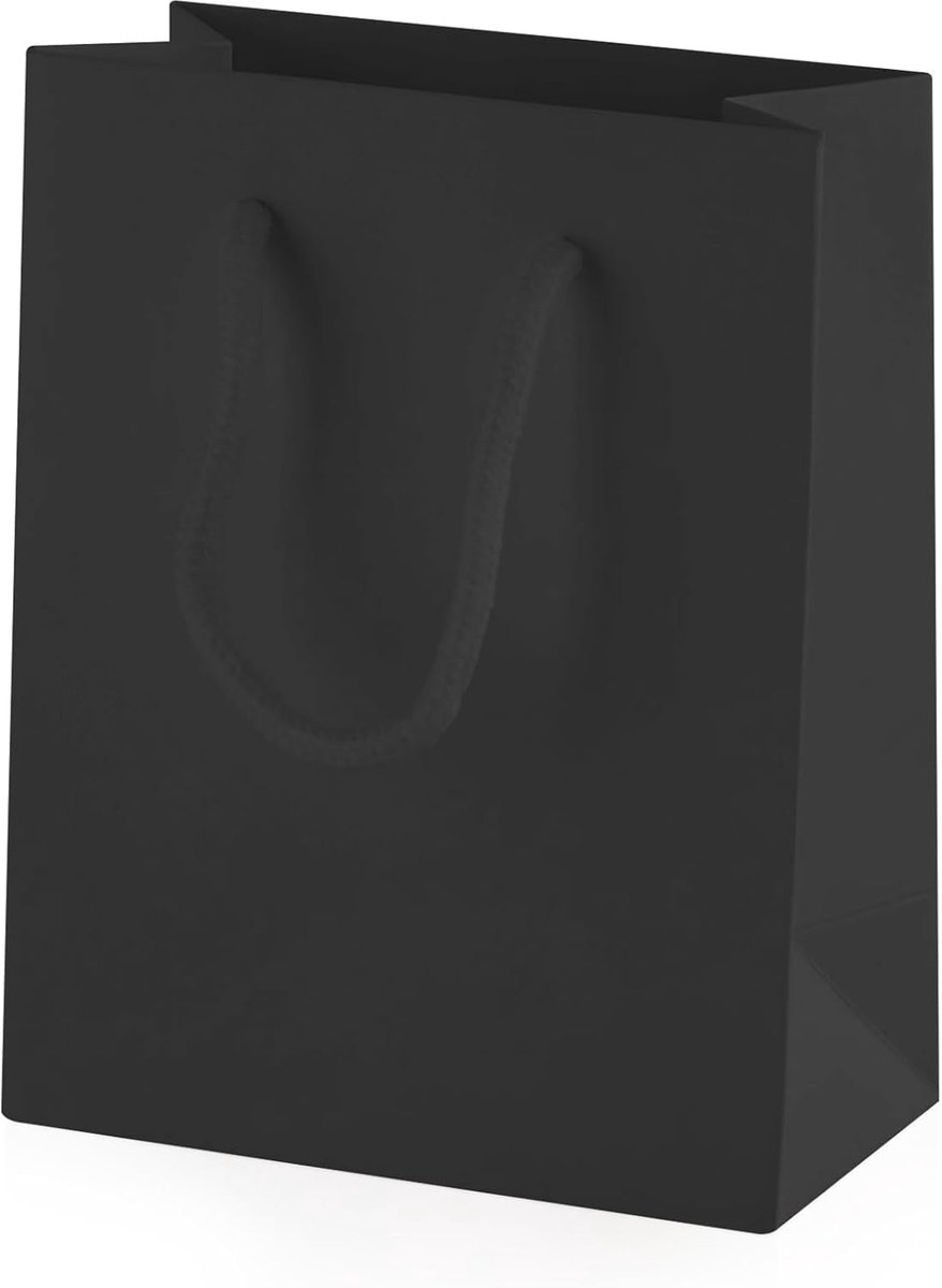 10 zwarte XS matte cadeautassen 11.5x14.5x6.5cm