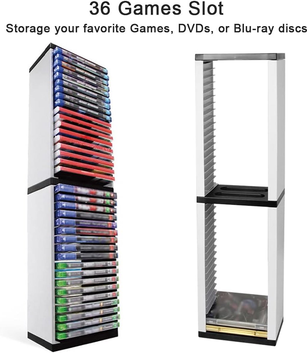 Spelstandaard voor games, tot 36 PS5, PS4 Slim/Pro, Xbox One Slim, schakelspelletjes of blauwe spaken