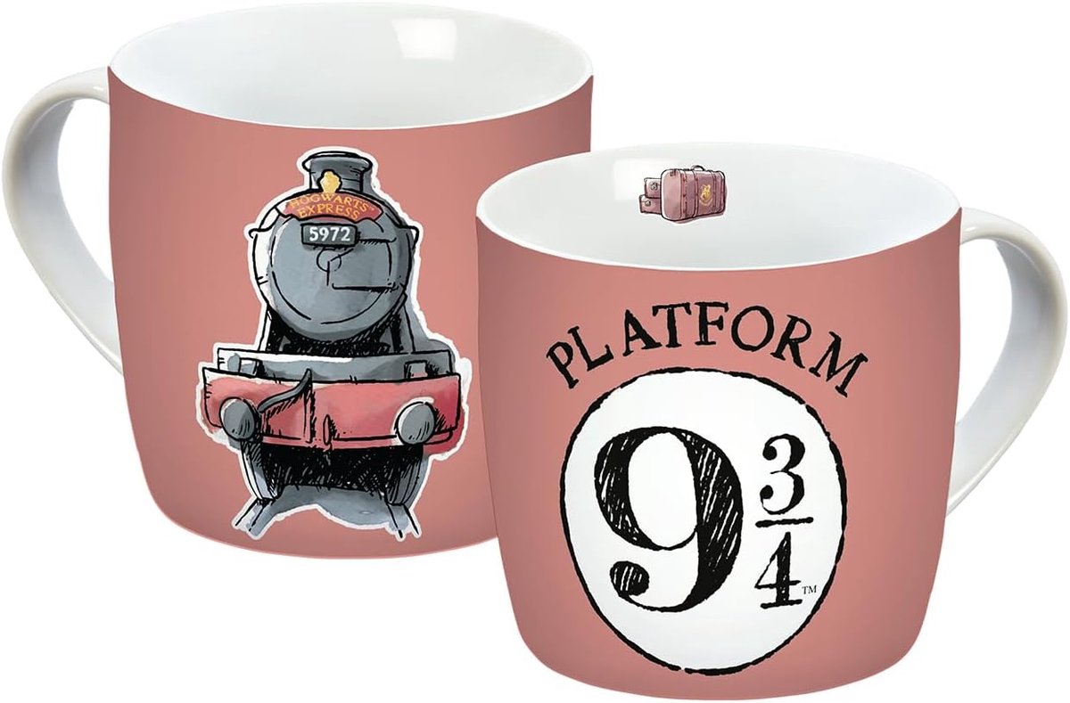 HP Hogwarts Watercolor 300ml, porseleinen mok, koffiemok, kindermok, Harry Potter, porselein, Gedalabels