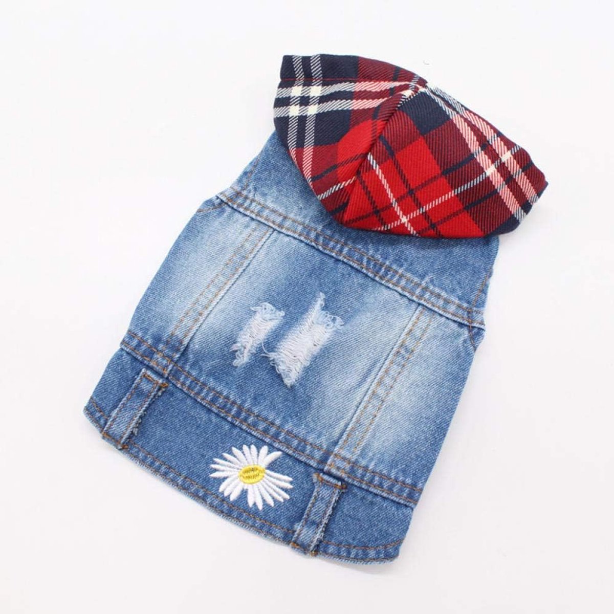 Denim hond zomerjeans madeliefje borduurwerk huisdierkleding hondenvest Bulldog puppy middelgrote en grote honden of katten Halloween