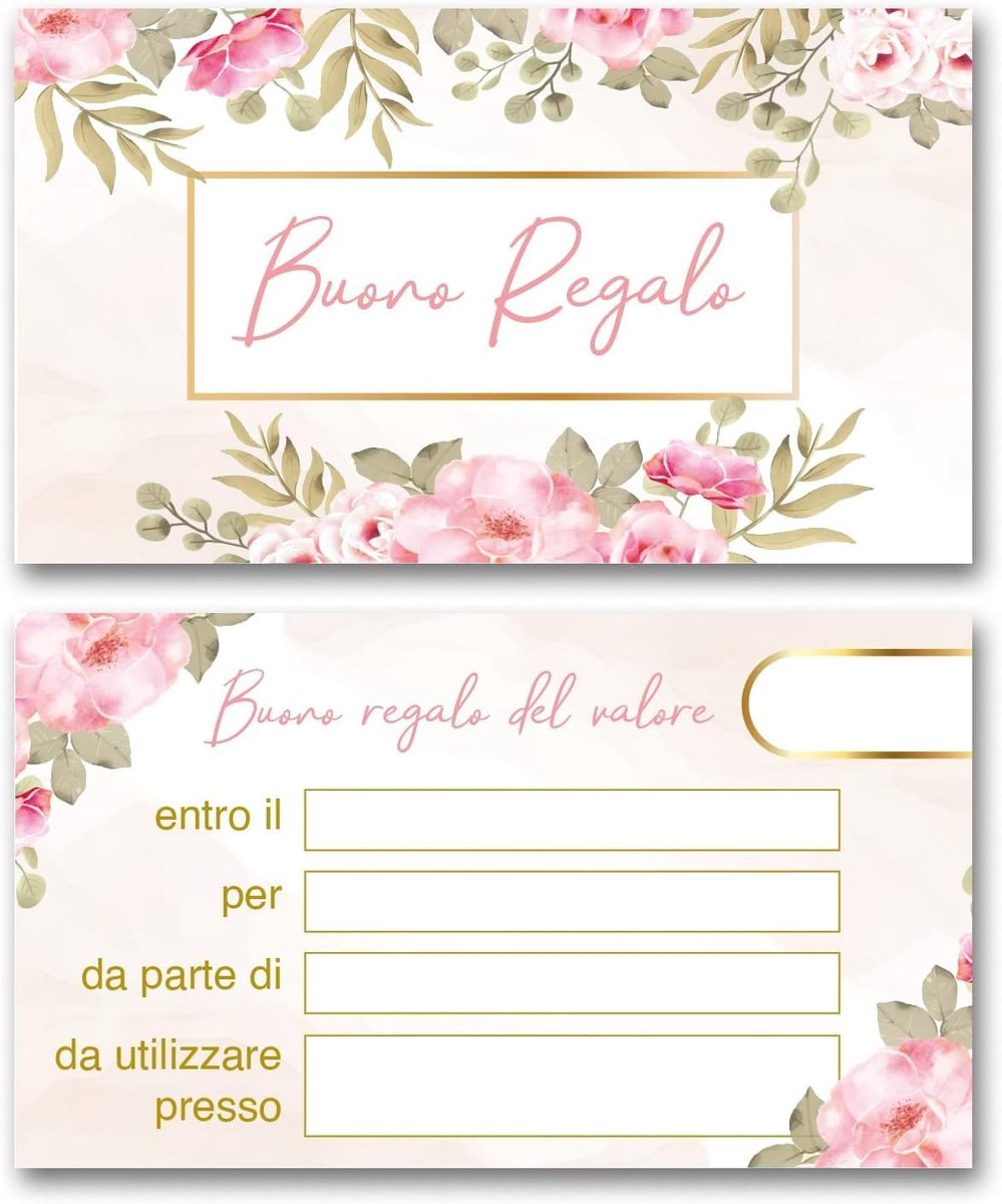 Cadeaubonnen 85 x 55 mm - cadeaubonnen, vouchers, kortings- en cadeaubonnen voor winkels, schoonheidsspecialisten, kappers, massagecentra (50)