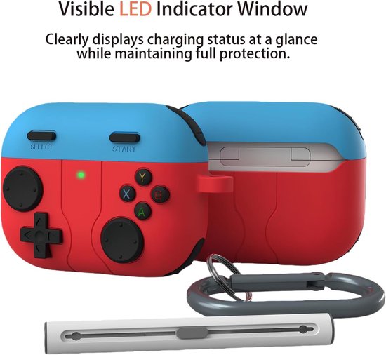 Spelcomputer Hoesje Compatible with Apple AirPods Pro 3 (2025) van Verdikte Siliconen - Rood — afbeelding 3