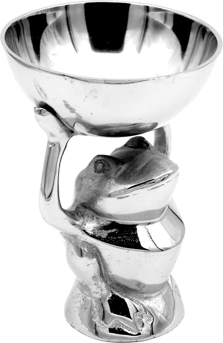 Kikker, metaal, kikkerkoning, messing, schaal, zilver, decoratie, kikkerfiguur, flyer, geschenken, cadeau-idee voor kinderen (variant 3)