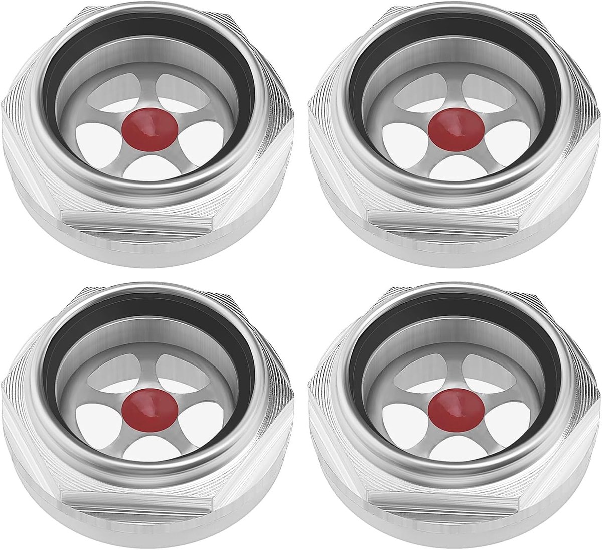 4-delige 3/4 luchtcompressor olieniveau kijkglas BSP aluminiumlegering vloeistofniveau connector geschikt voor luchtcompressor Controleer het olieniveau van de pomp