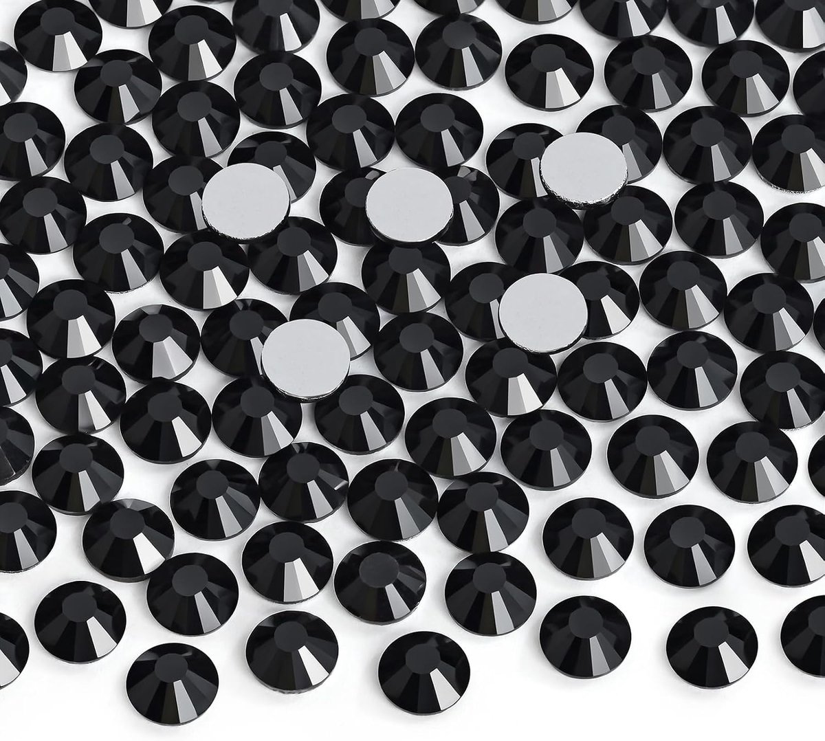 Steentjes platte achterkant strass niet-hotfix glazen edelstenen voor nail art, kleding, telefoonhoesjes, schoenen en doe-het-zelf ambachten 6,4 mm, SS30/288 stuks, Jet