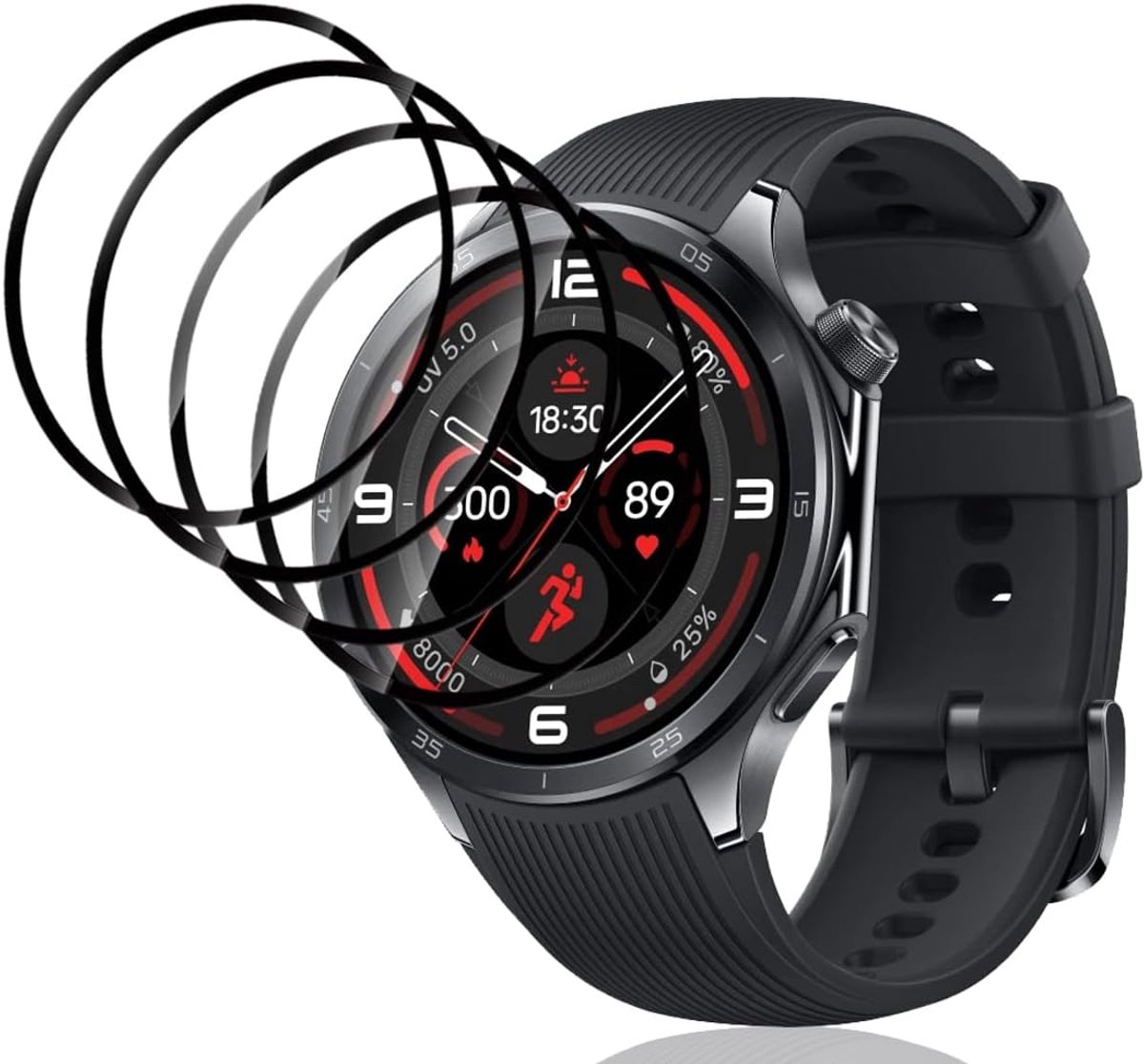 Displaybeschermfolie voor Oneplus Watch 3, 43 mm, geen gehard glas, krasbestendig, volledige afdekking, zonder luchtbellen, 3D-gebogen displaybeschermfolie voor Oneplus Watch 3, 43 mm, 4 stuks