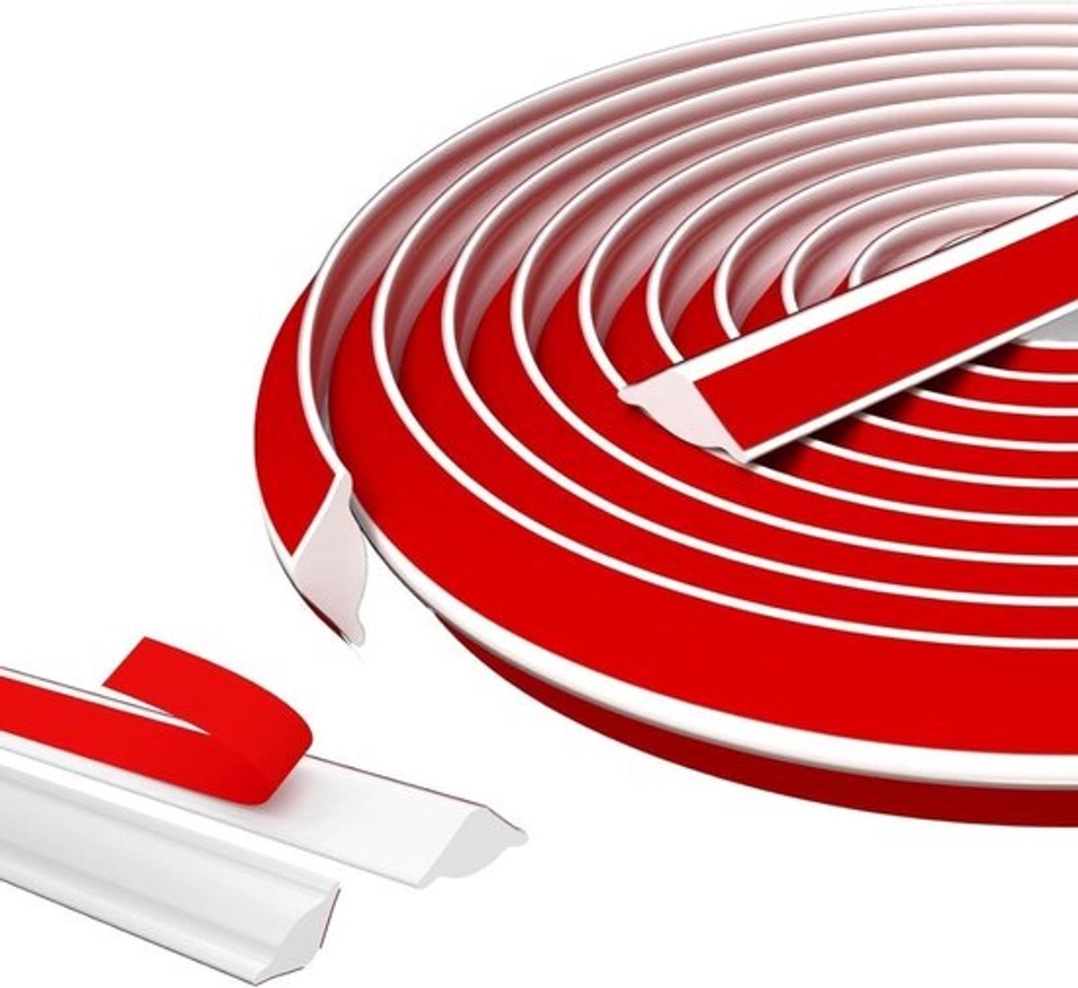Allecto Plus - Flexibele Decoratieve Strip 12mm x 9mm Zelfklevende Randstrip voor Plafonds en Muurranden