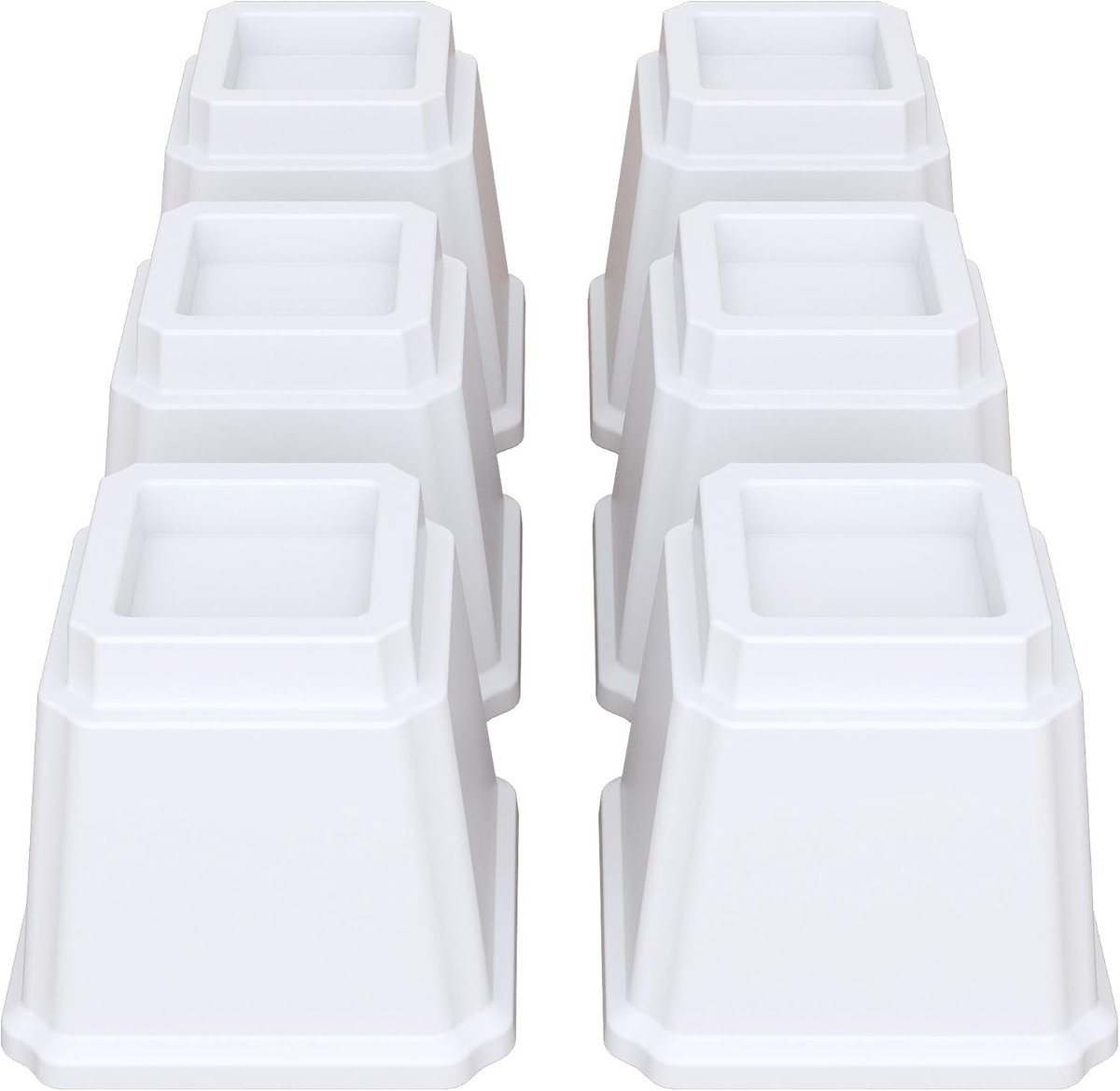 Bedverhogers, 12,7 cm, zware meubelverhogers voor banken, stoelverhogers, bankverhogers, tafelverhogers, set van 6, wit
