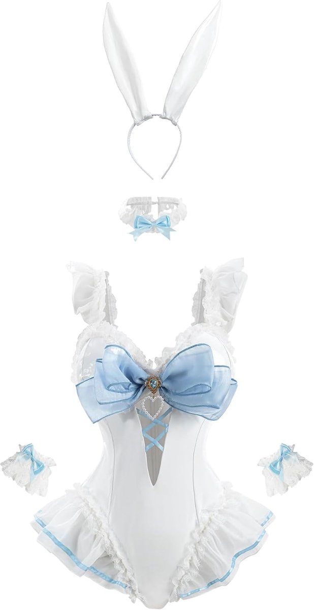 Bunny-kostuum voor vrouwen, Sakurajima Mai, cosplay-kostuum, anime, Senpai Bunny Suit met oren, volwassenen