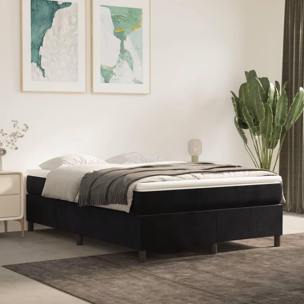 Boxspring Zwart 140x190 cm