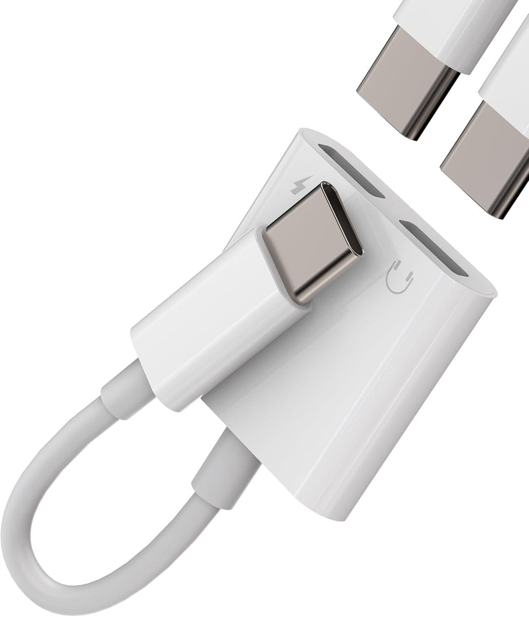 USB-C Jack Dongle voor iPhone 15 Pro Max Plus DAC Type C Charger Hoofdtelefoon Adapter Audio Splitter Kabel compatibel voor Samsung Galaxy S23 Ultra S9 voor Apple voor iPad Pro Air Mini Opladen