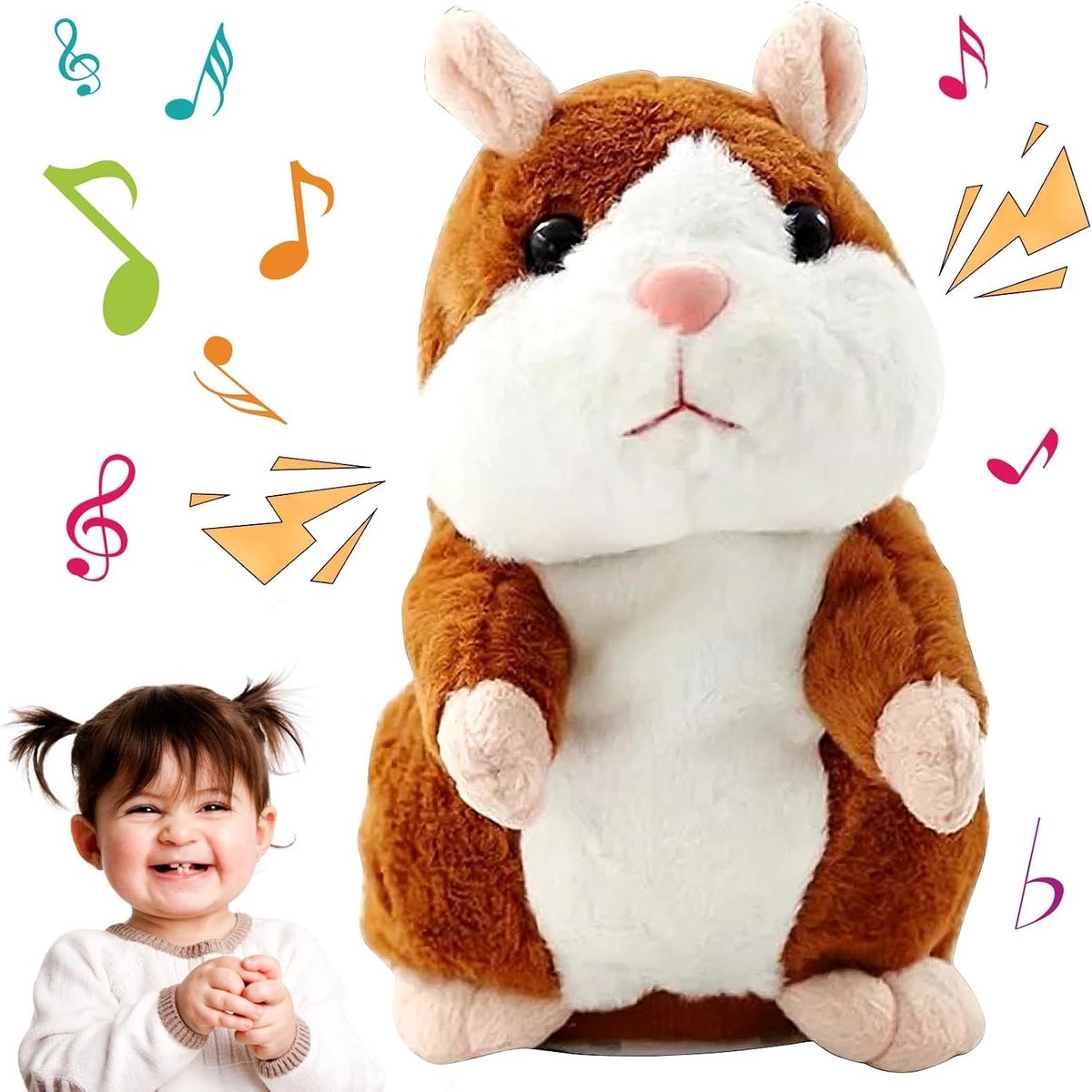 Pratende knuffelhamster, herhalende speelgoedhamster, leuk voor kinderen en interactief plezier