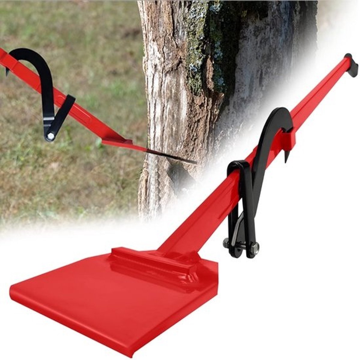 Valllifter - Stamlifter Stamspatel - Bomen Verplaatsen - Gesmeed Staal - 130 cm - Rood