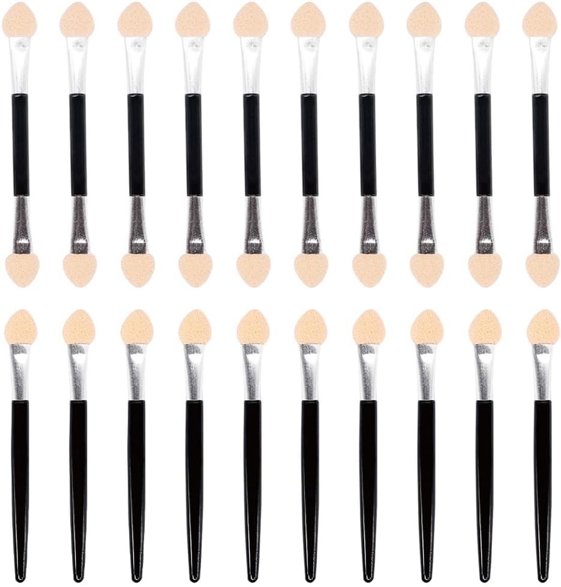 Set van 40 Stuks Dubbelzijdige Spons Oogschaduwkwasten - Herbruikbare Make-up Applicators voor Oogmake-up en Lippen, Ideaal voor Vrouwen en Professioneel Gebruik