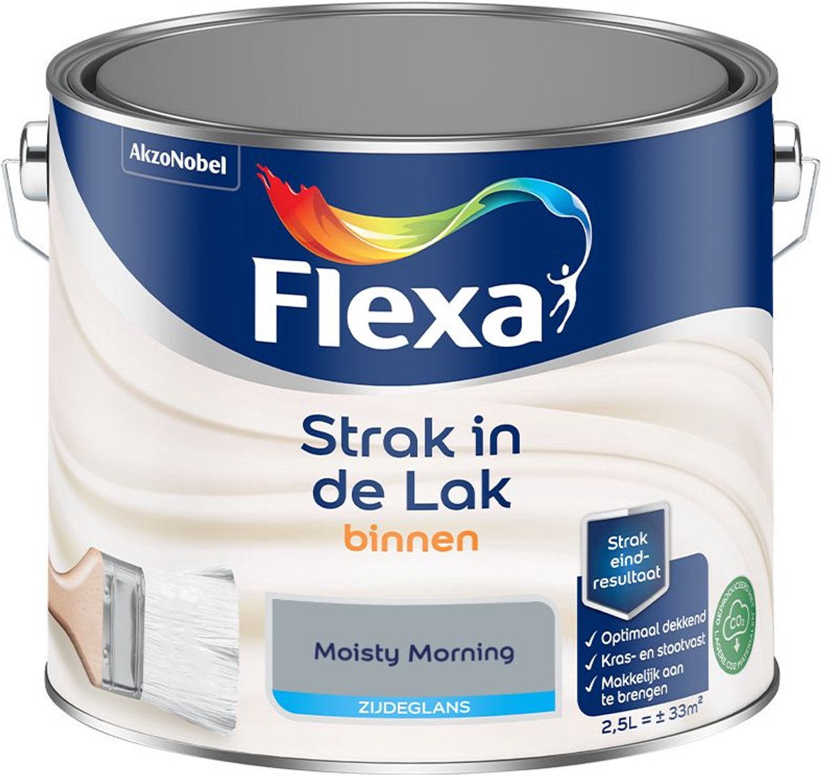 Flexa - Strak In De Lak Binnenlak Zijdeglans - Moisty Morning - 2,5 L - Kleur Van Het Jaar 2027