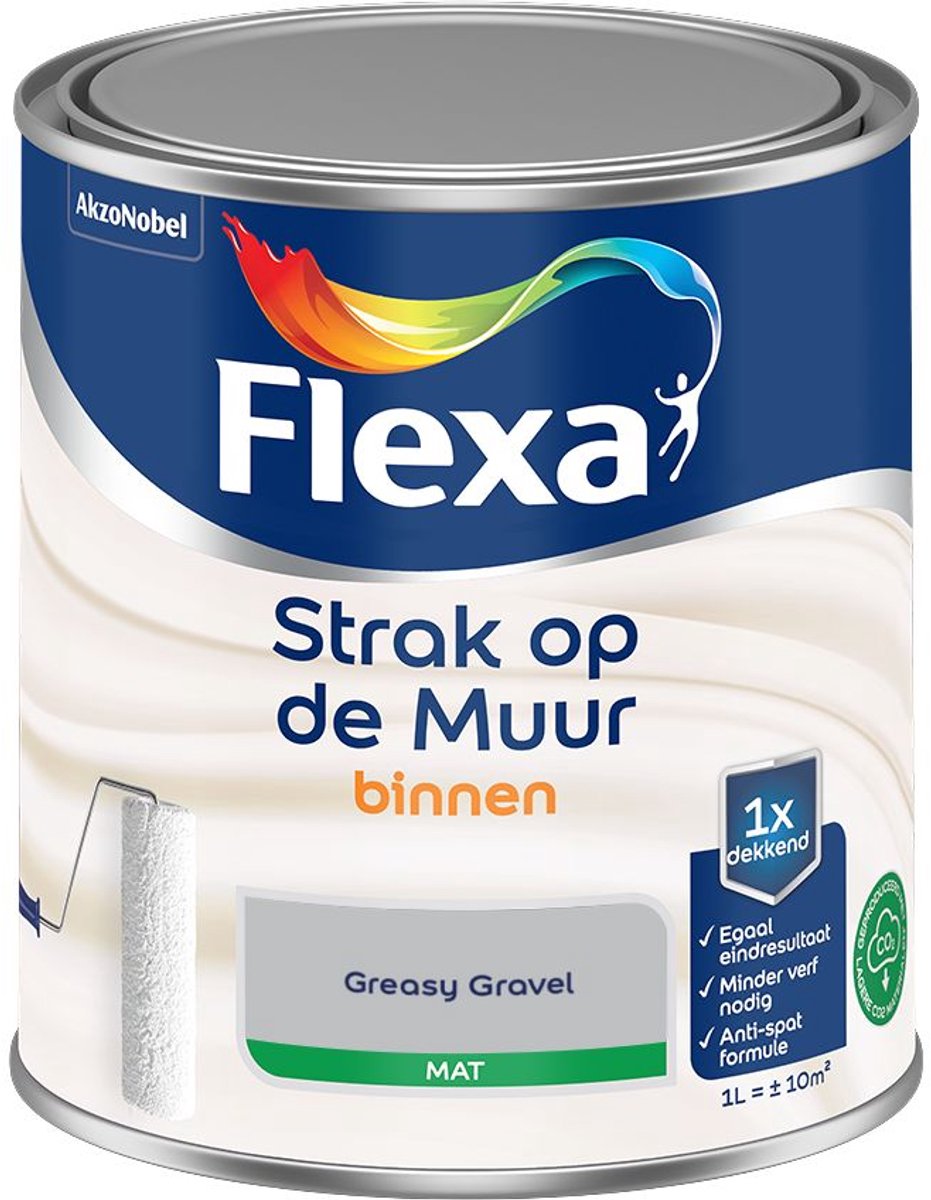 Flexa - Strak Op De Muur Binnen Mat - Greasy Gravel - 1 L - Kleur Van Het Jaar 2027