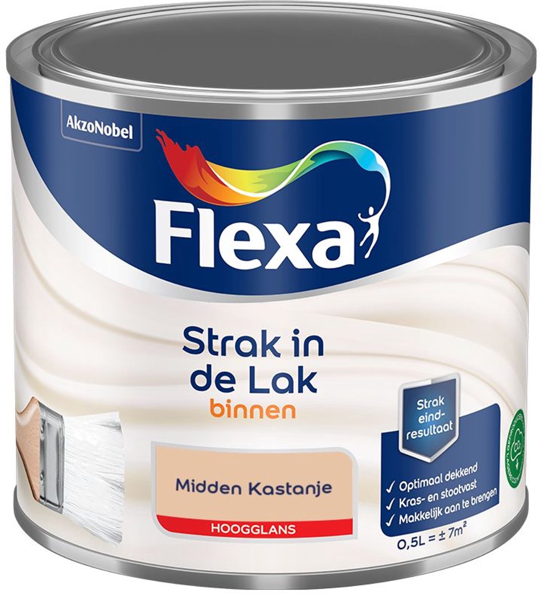 Flexa - Strak In De Lak Binnenlak Hoogglans - Midden Kastanje - Mengverf - 500 Ml