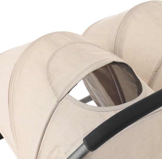 Deryan Luxe Rolo X2 XL Dubbele Buggy - Duo Buggy - Nougat van Deryan — afbeelding 5