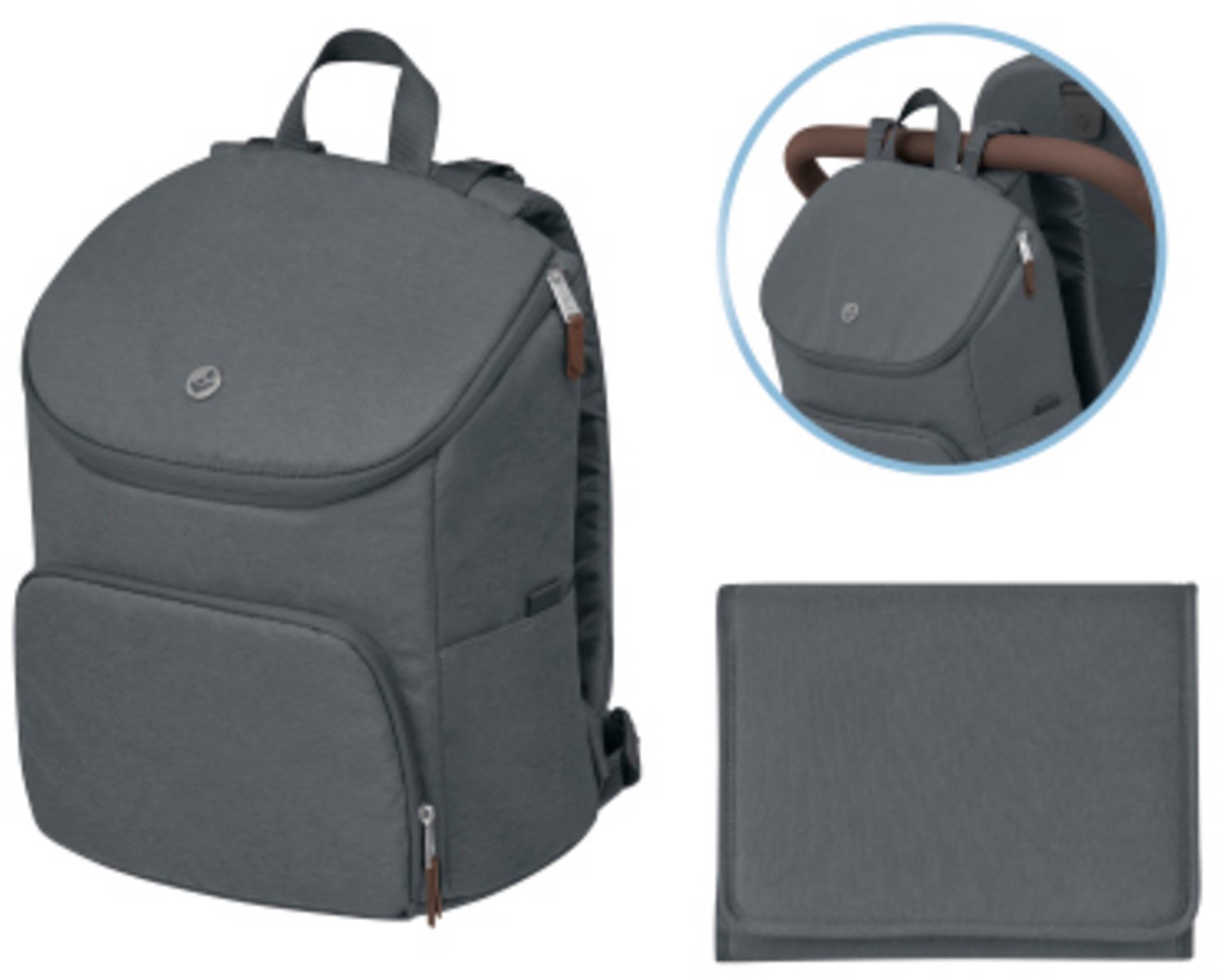 Maxi-Cosi Accessoireset voor Oxford Kinderwagen - Voetenzak, Luierrugzak, Bekerhouder, Autostoeladapters, Regenhoes - Twillic Graphite – foto 5
