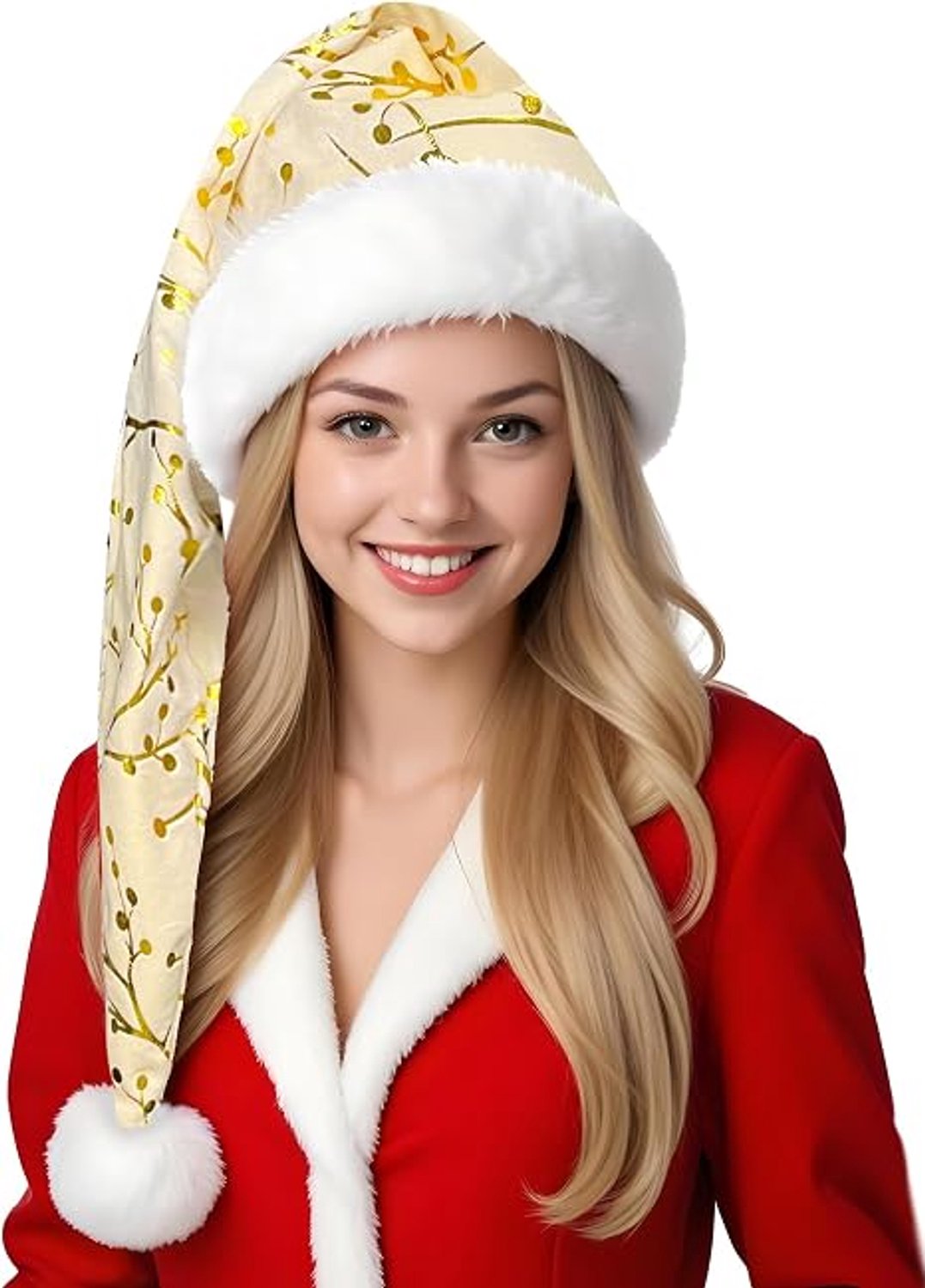 Lange kerstmuts voor volwassenen – luxe pluche uniseks kerstmanmuts – feestelijk voor Kerstmis en Oud & Nieuw