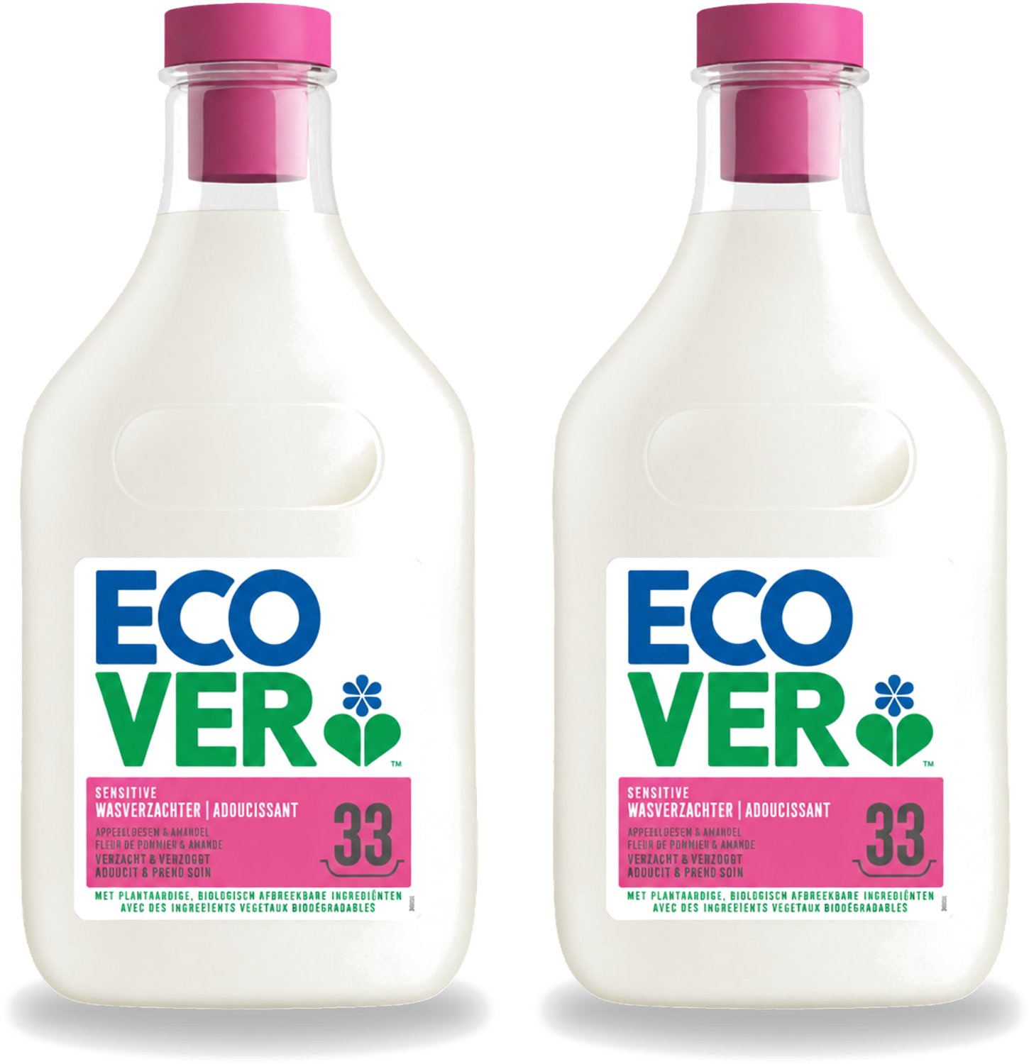 2 x Ecover - Wasverzachter - Appelbloesem & Amandel - 1 liter - Voordeelverpakking - 2 stuks