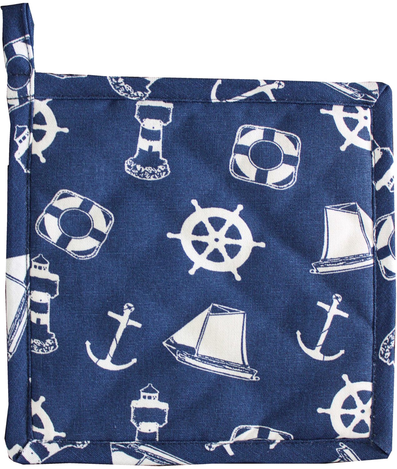 Potholder Katoen Maritiem Blauw/Wit