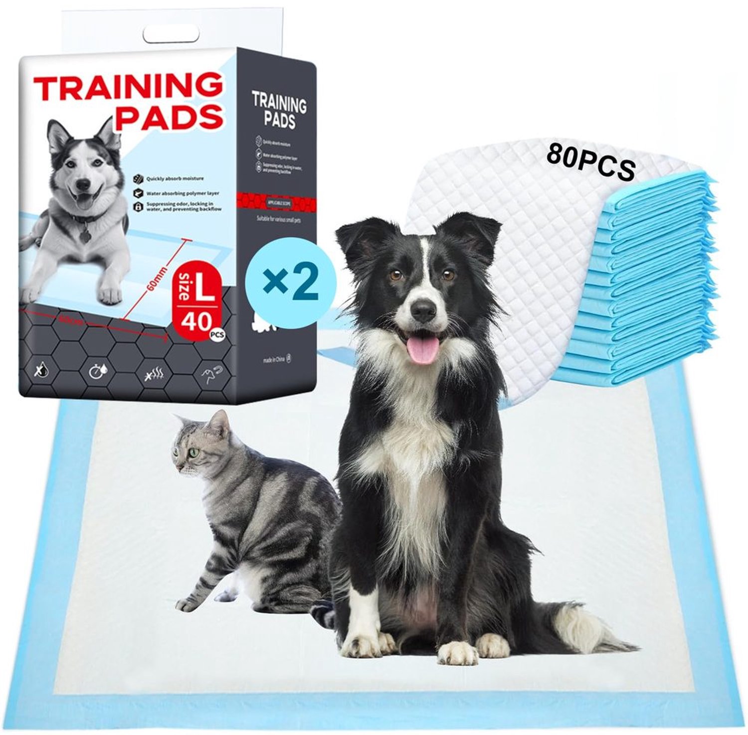 PIPI Wegwerpmatten voor Honden en Katten, Ultra Absorbent 60 x 60 cm