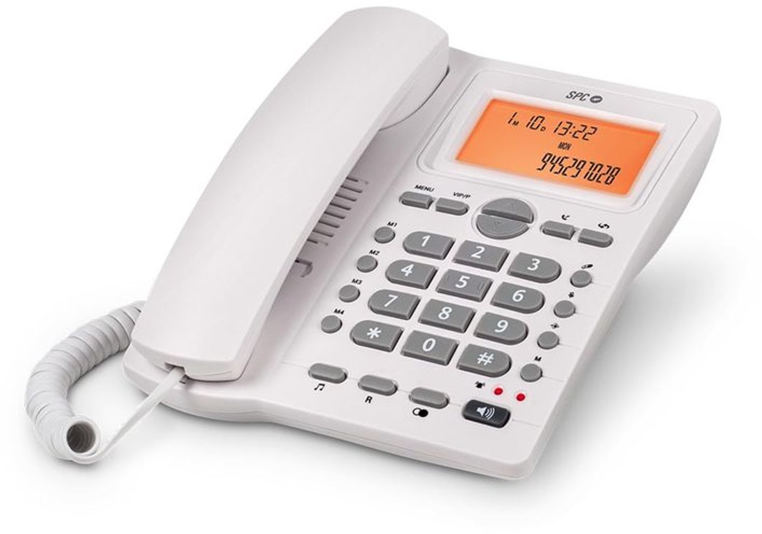 Vaste Telefoon met LCD Scherm – Wit – Tafel- en Wandmontage
