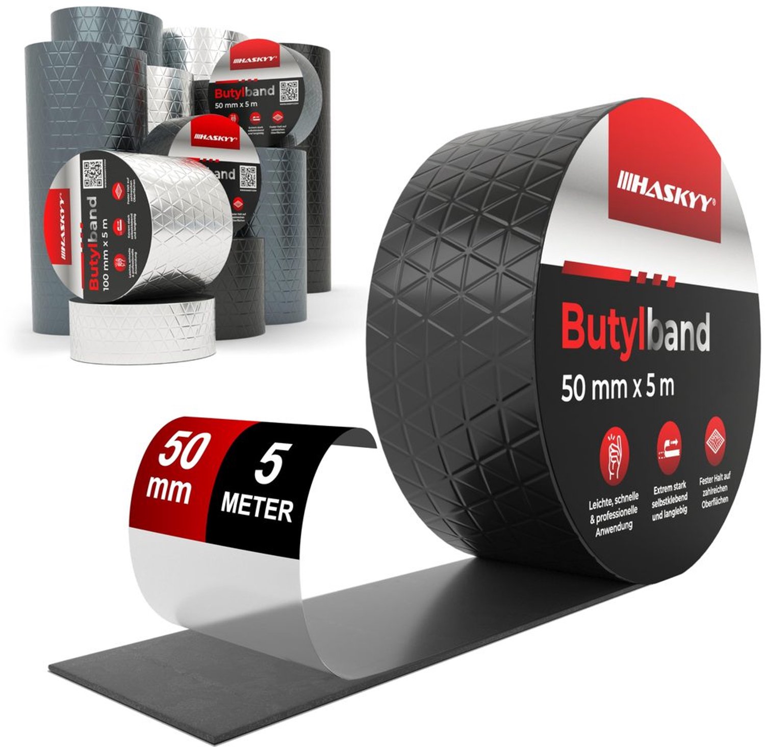 Waterproof Butyl Tape - 5 cm x 5 m - Zwart