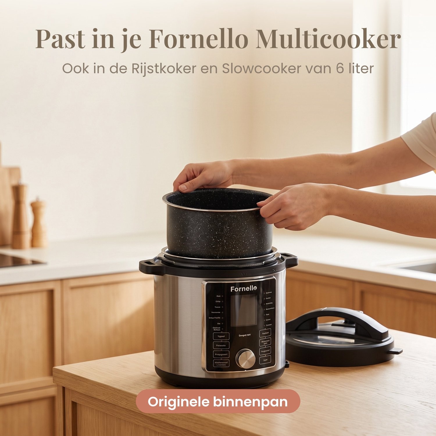 Fornello Keramische Binnenpan 6L - PFAS-vrij - Vervangende Pan - Geschikt voor Fornello Multicooker, Rijstkoker & Slowcooker – foto 5