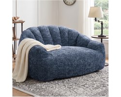 CHICFURN Zitzak - Met rugleuning en armleuningen - Berenpootdesign - Blauw
