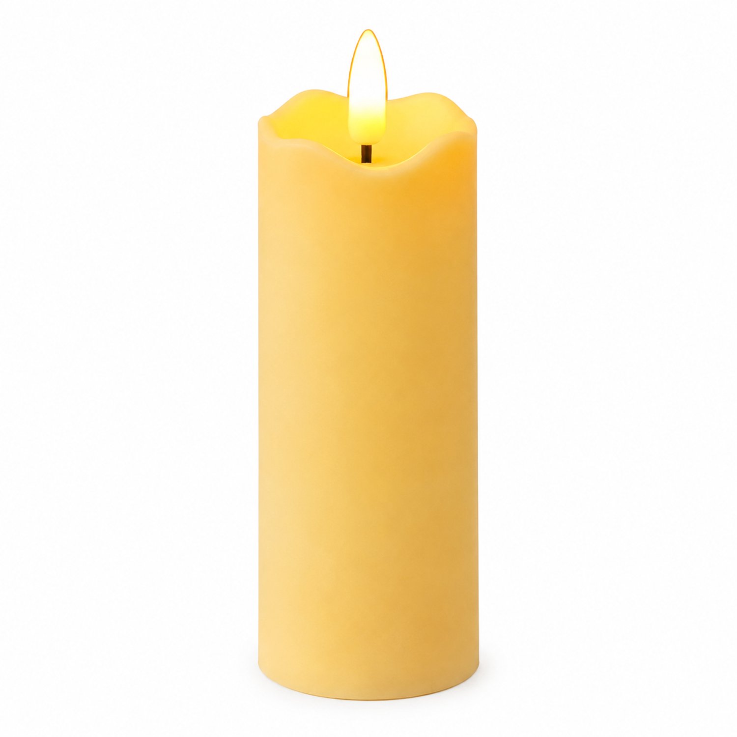 SWGOTA led kaarsen 5 x 12,5 cm met vlamvormige lichtpunt, kunststof kaarslichaam voor sfeerdecoratie, 12 stuks per displaydoos Ivoorwit