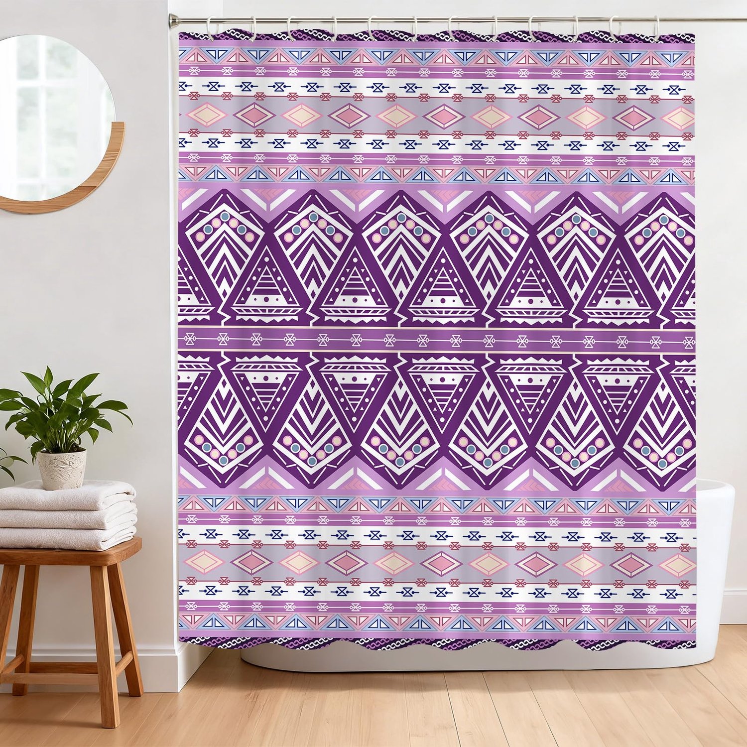 Zwart-Wit Gestreept Douchegordijn 180 x 180 cm Waterproof