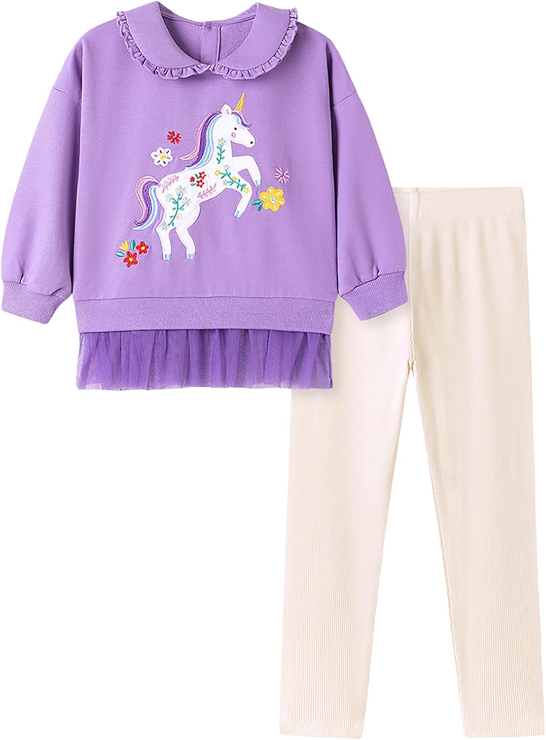 Kledingset met lange tops en leggings 2-delig set 1-7 jaar