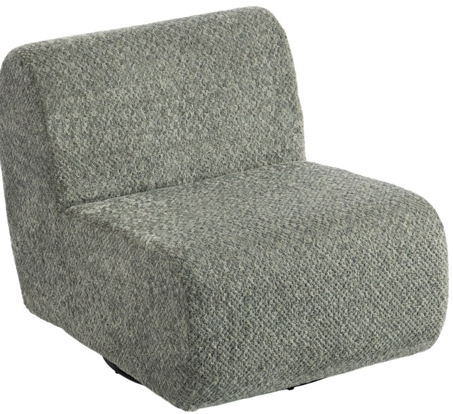 MODFU - Fauteuil - Draaibaar - Armloos - Chenillelook - Polyester - Grijs - 70 X 90 Cm
