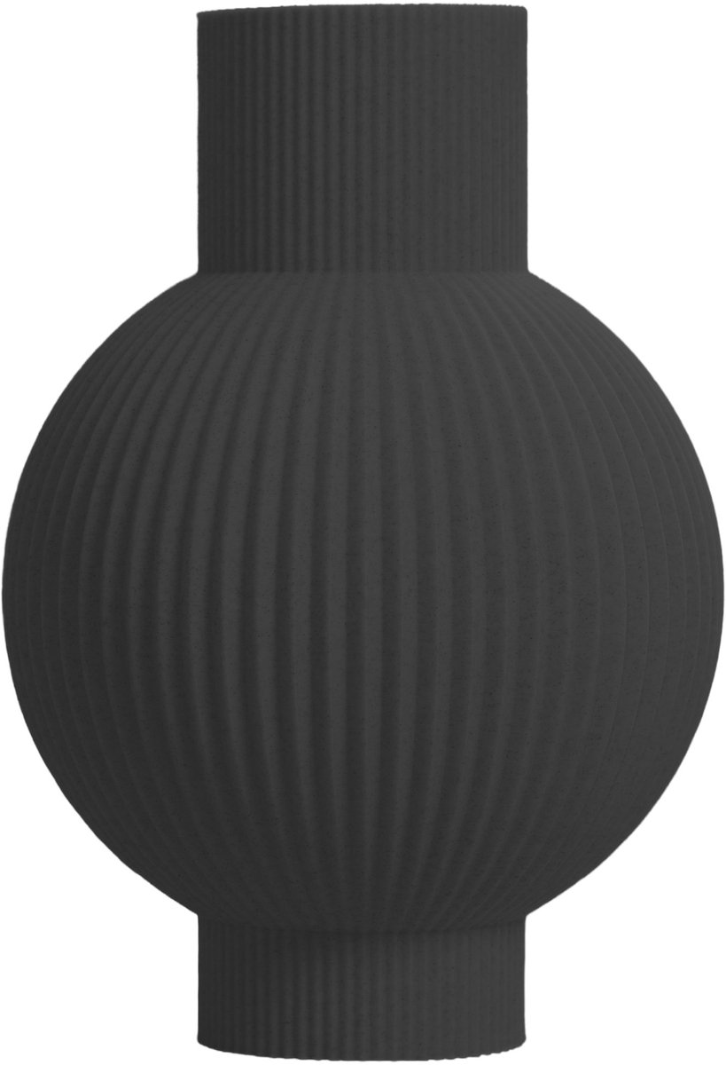 Layvo Varen Vaas - Zwart - 25 cm - droogbloemen vaas - moderne vaas - gerecycled plastic