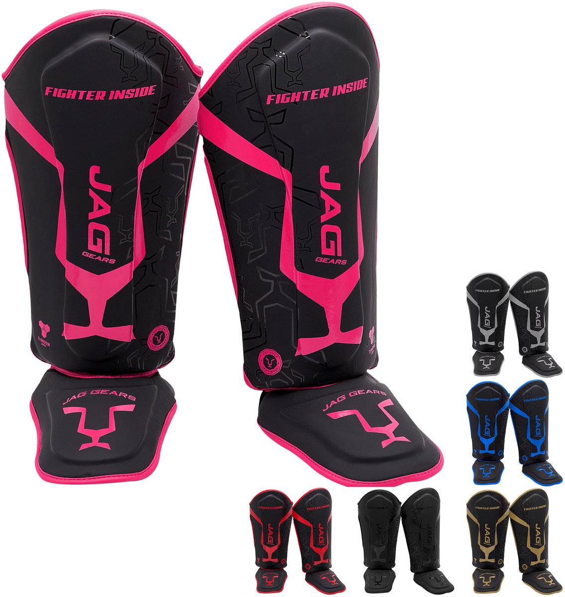 JAG Gears Alfa Scheenbeschermers - Kickboksen - MMA - Training - Kunstleer - Roze - Maat - XL