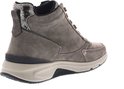 Achterkant Gabor Rollingsoft veterschoen hoog in taupe suède, met metallic accenten op de hak.