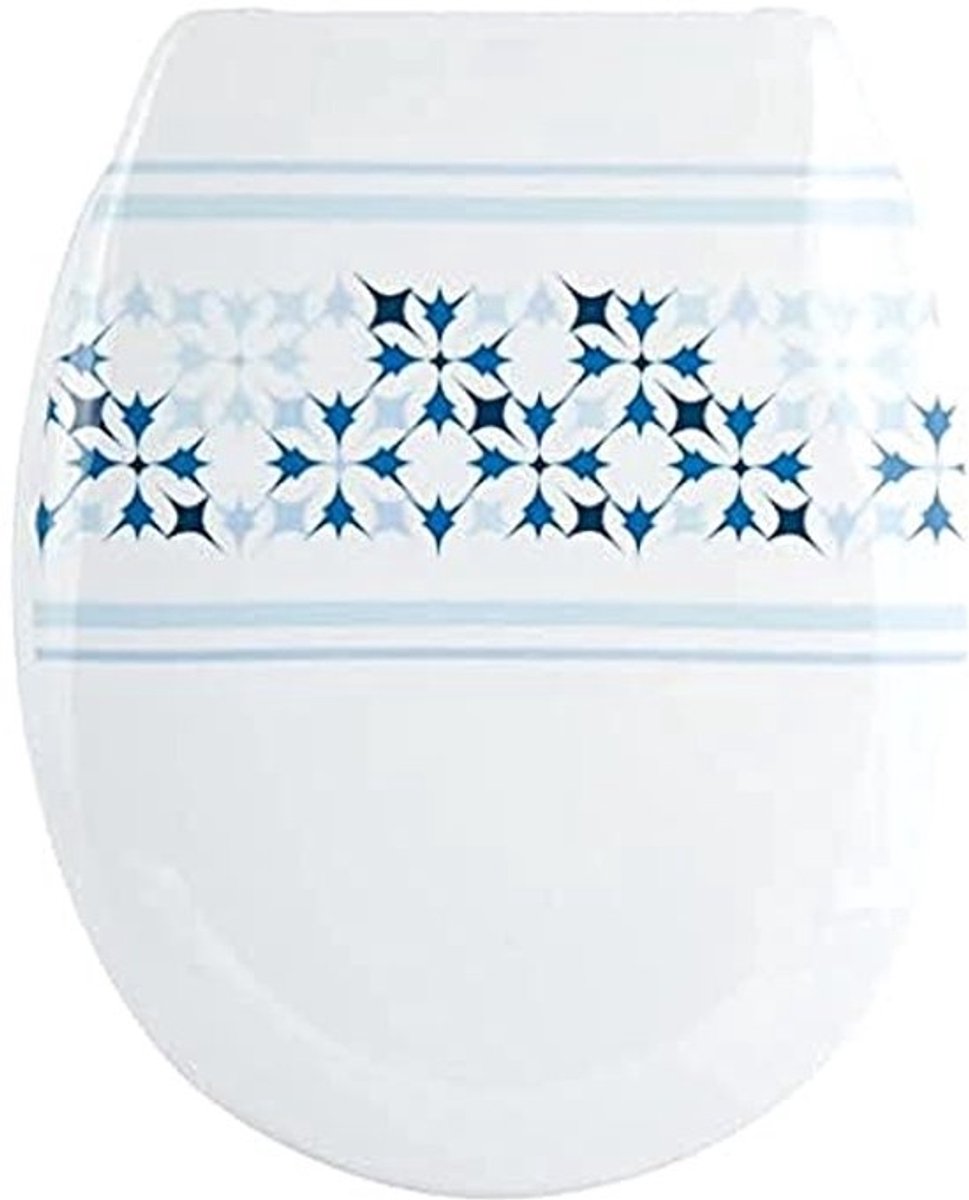 Blauwe toiletbril 45.5 x 37 cm met zachte sluiting - 29 stuks