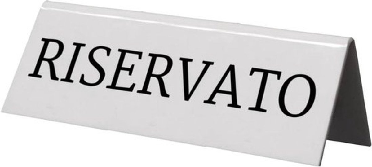 Reserveringstafelstandaards - set van 5 - Wit acryl - met zwarte letters