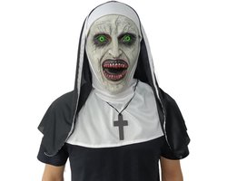 Griezelig horrornonnenmasker met hoofddoek voor Halloween en cosplay