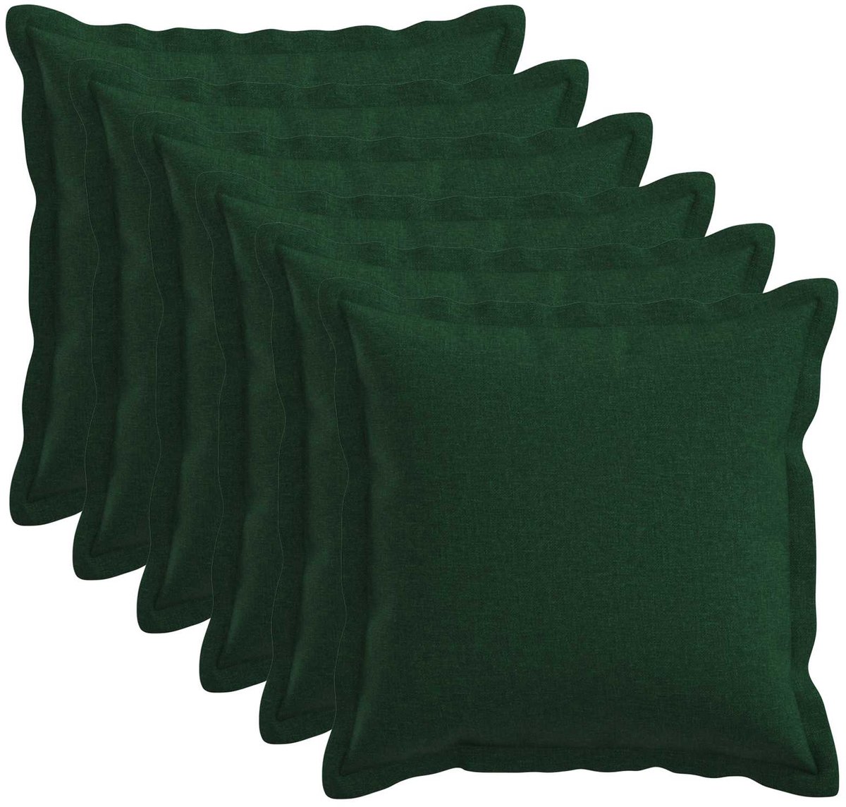 vidaXL Kussen - 6 - st - HOUTEN - Donkergroen - 50 - x - 50 - cm - Faux - Linnen