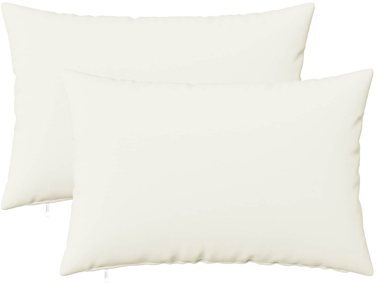 vidaXL Dekenkussen - 2 - st - HEERLEN - Wit - 50 - x - 80 - cm - Stof