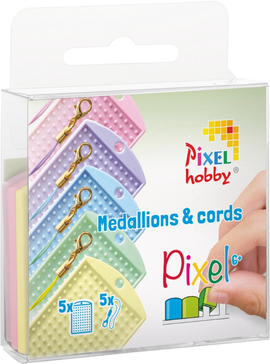 Pixelhobby Medaillons & Color Cords - 5 stuks - Pastel