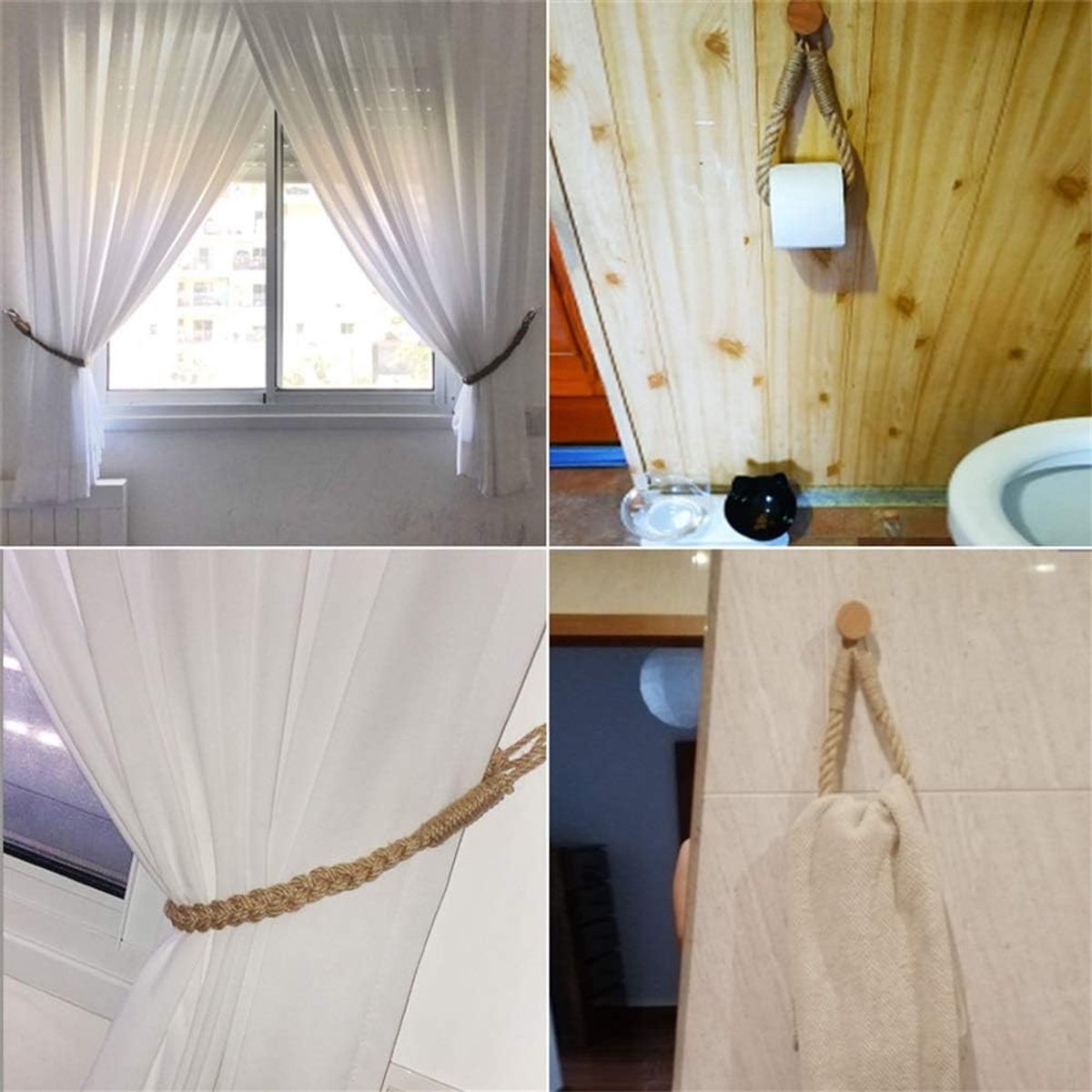 Vintage Chic Design Wandmontage Papieren Handdoekrek voor Badkamer Rustieke Stijl 20 * 25cm (Lichtbruin)