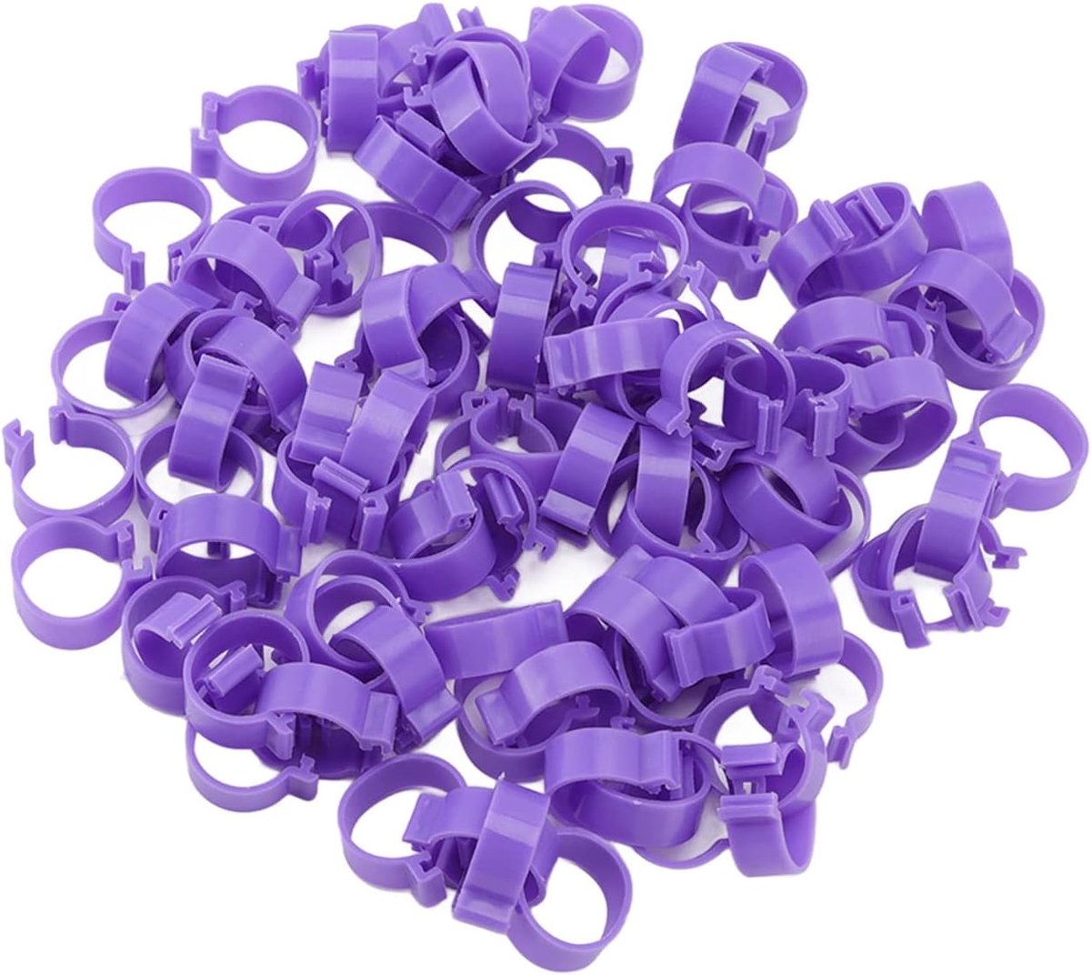 Aqxreight Gevogelte Voetringen 100 Stuks 16Mm Kip Eend Gans Been Bands Pp Plastic Landbouw Identificatie Markers voor Ras Tracking en Management (PURPLE #14)