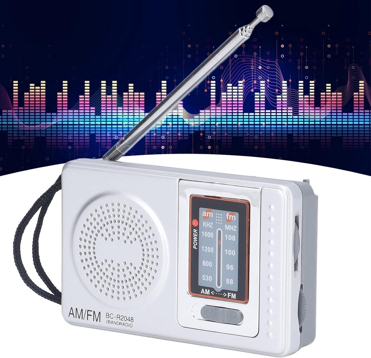 Klein Draagbare AM FM-radio - Kunststof - Maat BC-R2048 - Voor Indoor en Outdoor Entertainment