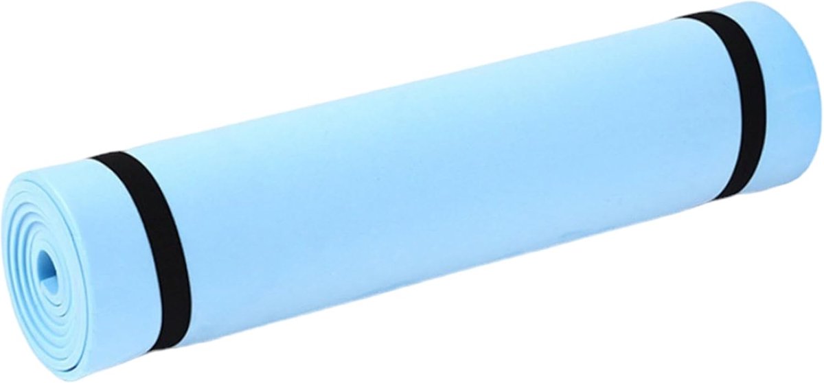178 x 50 cm trainingsmat draagbaar en lichtgewicht voor sportschool, thuis, strand, camping, hemelsblauw.