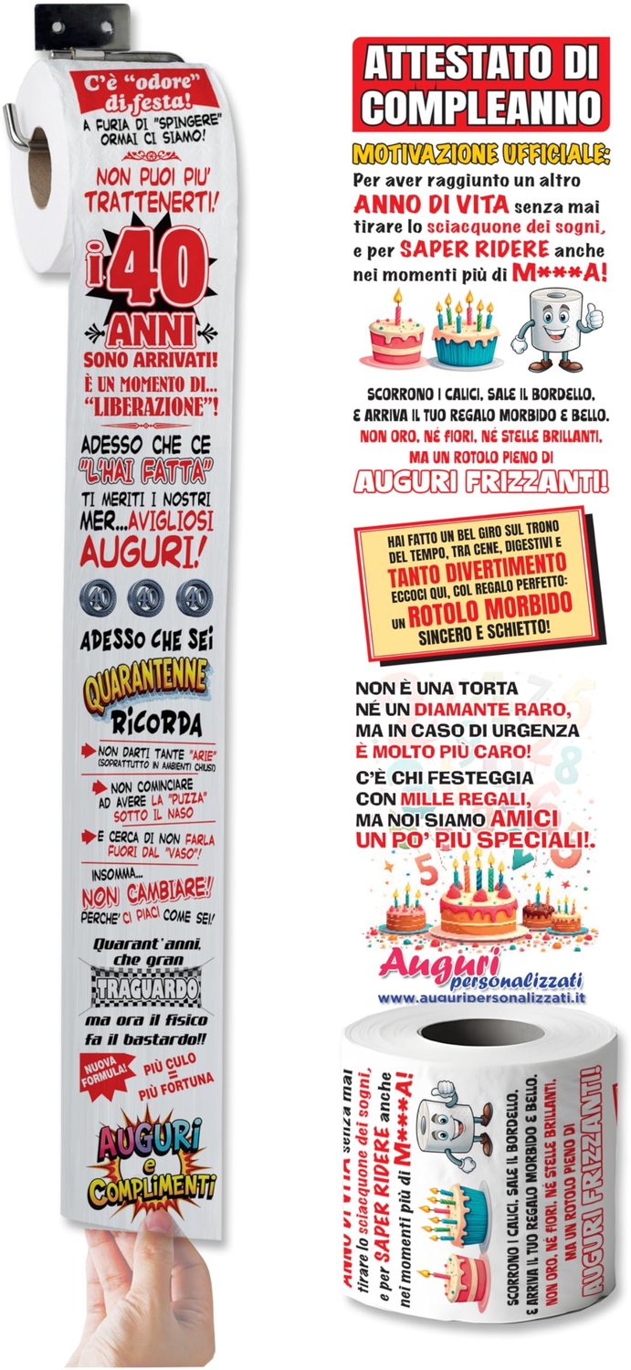 Grappig Toiletpapier voor 40ste Verjaardag