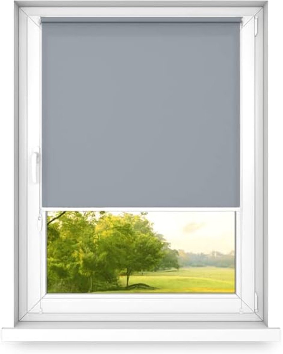 Mini rollo basic - Rolgordijn - Niet-invasief - Raamrolgordijn binnen zonder boren - Niet-invasieve handgrepen - Dimmen rollo - 1200x2500mm Grijs - Bediening aan de Linkerkant